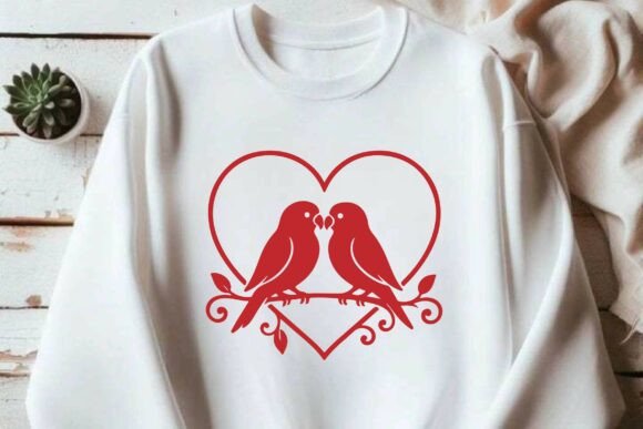 Bird Silhouette Heart Branch Vector Review