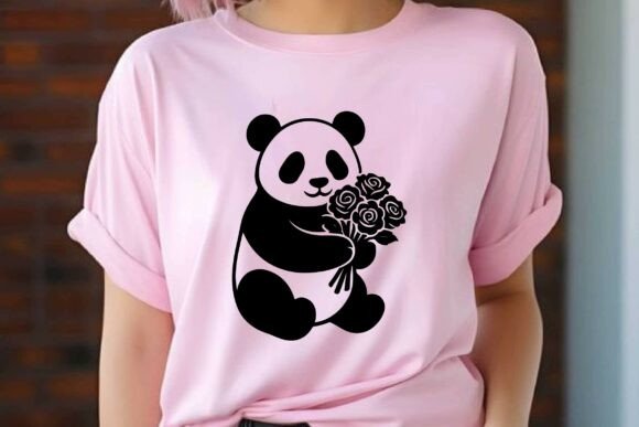 Cute Panda Holding Rose Bouquet Clipart Review