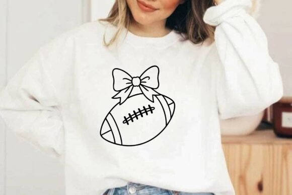 Football Coquette Bow Clipart Vector