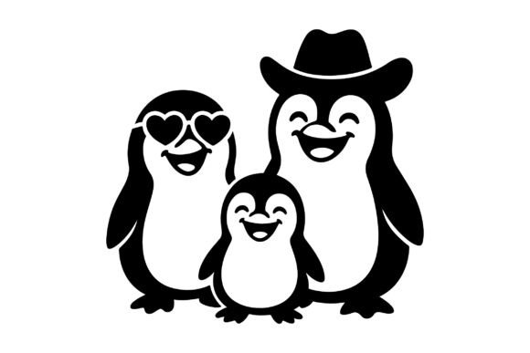 Funny Penguin Family SVG Clipart Design Review
