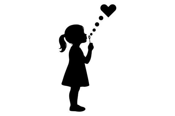 Little Girl Blowing Bubbles Silhouette Review