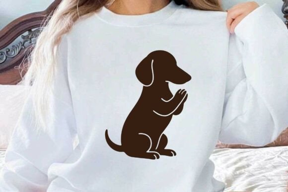 Praying Dachshund SVG PNG Clipart Vector
