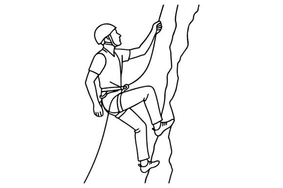 Rock Climbing Line Art Clipart Vector Review